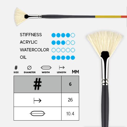 PRINCETON Snap! Natural Bristle (Long Handle) Fan Brush 6