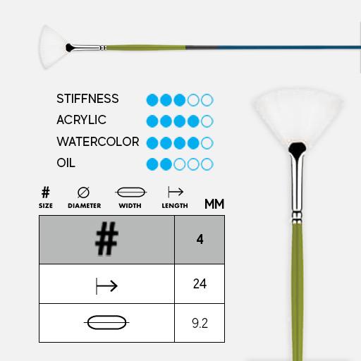 PRINCETON Snap! White Synthetic (Long Handle) Fan Brush 4