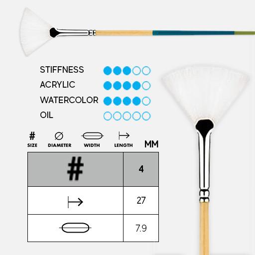 PRINCETON Snap! White Synthetic Fan Brush 4