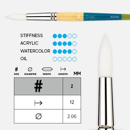 PRINCETON Snap! White Synthetic Round Brush 2