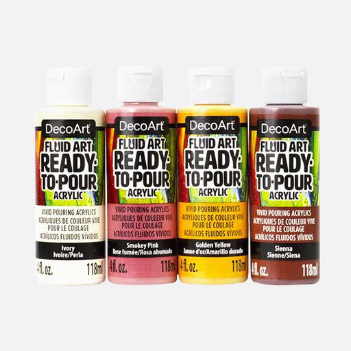 DECOART Fluid Art Ready To Pour Acrylic 118ml Sunkissed Set x 4