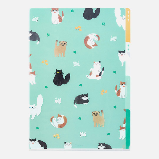 MIDORI Clear Folder 3-Pocket A4 Cats A