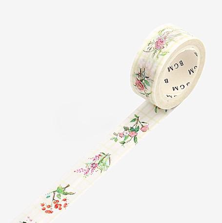 BGM Foil Washi Tape 15mm Checkered Flower