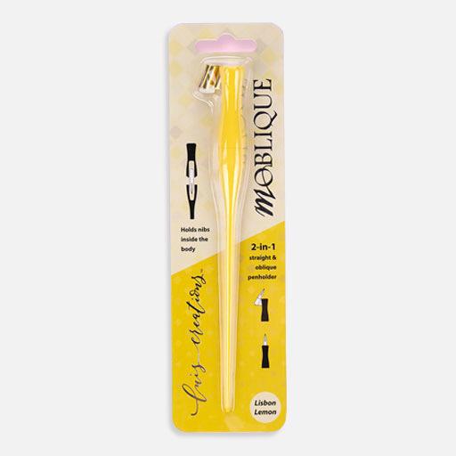 MOBLIQUE 2-In-1 Straight & Oblique Dip Pen Holder Lisbon Yellow
