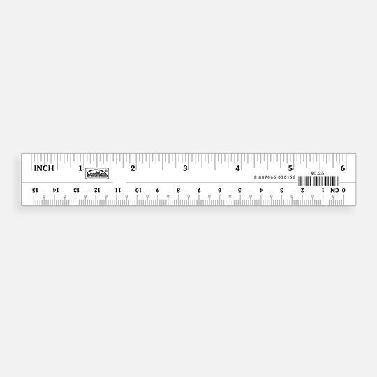 SUREMARK Plastic Ruler 6” / 15cm