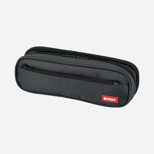 LIHIT LAB. Double Zipper Pen Case Black