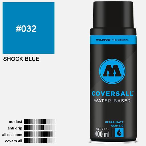 MOLOTOW Coversall Water-Based Spray Paint 400ml Shock Blue