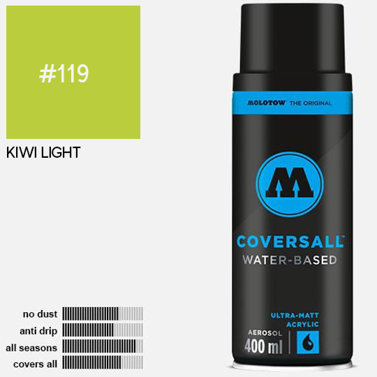 MOLOTOW Coversall Water-Based Spray Paint 400ml Kiwi Light