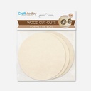 MULTICRAFT Craft Medley Wood Cut Outs Round x 3