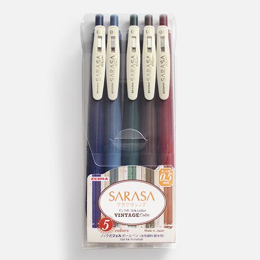 ZEBRA Sarasa Clip Vintage Roller Pen 0.5mm Set 1 x 5