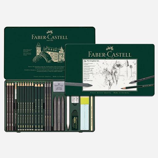 FABER-CASTELL Pitt Monochrome Graphite Tin Set x 26