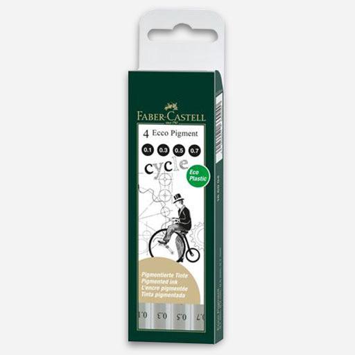 FABER-CASTELL Ecco Pigment Drawing Pen Set x 4