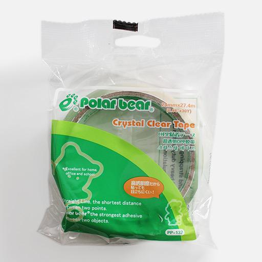 POLAR BEAR Crystal Clear Tape 24mm x 27.4m