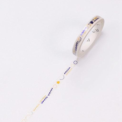 BGM Washi Tape Foil Stamping 5mm Wavy Line Purple