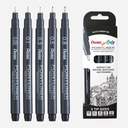 PENTEL Arts Pointliner Drawing Pen Set x 5