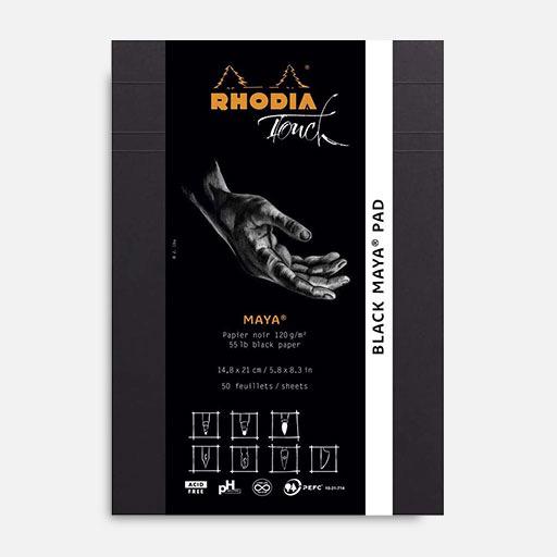 RHODIA Touch Black Paper Paper Pad 120gsm Dot A5+ x 50