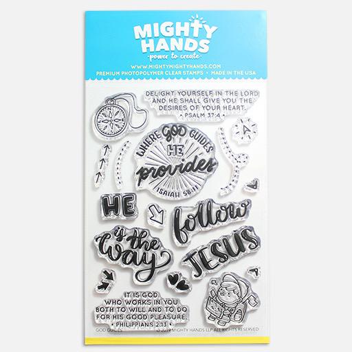 MIGHTY HANDS Clear Stamp 4” x 6” God Guides