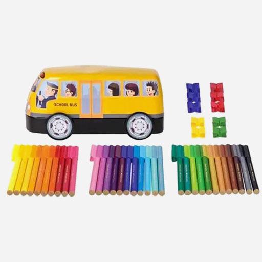 FABER-CASTELL Connector Pen School Bus (20 Markers Included)