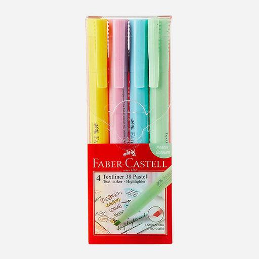FABER-CASTELL Textliner 38 Highlighter Pastel Set x 4