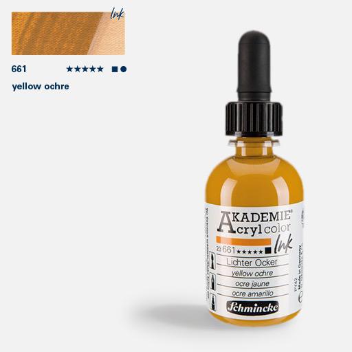 SCHMINCKE Akademie Acrylic Ink 50ml Yellow Ochre