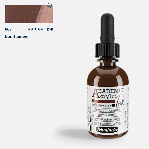 SCHMINCKE Akademie Acrylic Ink 50ml Burnt Umber