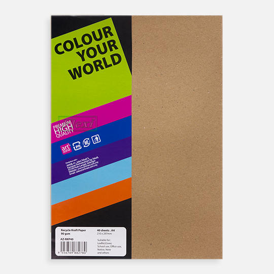 ART ZONE Recycled Kraft Paper 90gsm A4 x 40