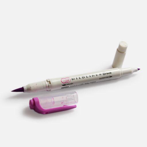 ZEBRA Mildliner Brush Marker Magenta