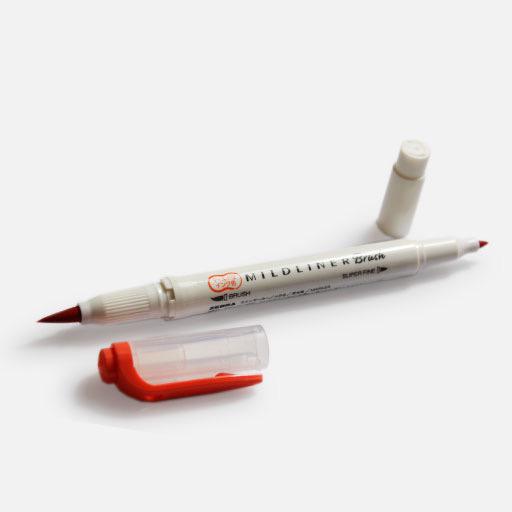 ZEBRA Mildliner Brush Marker Vermilion