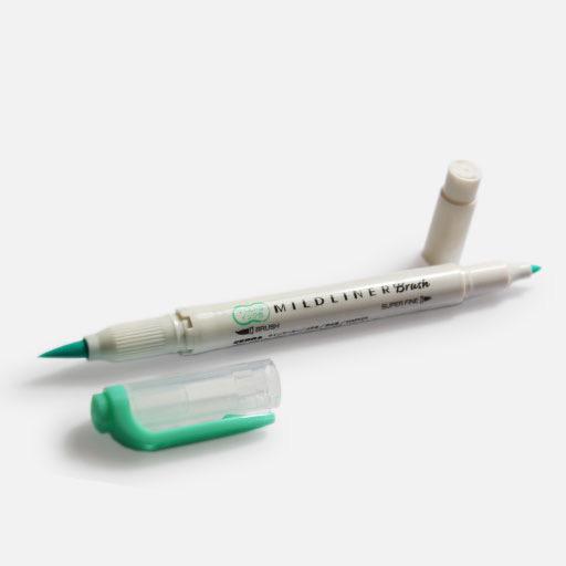 ZEBRA Mildliner Brush Marker Blue Green