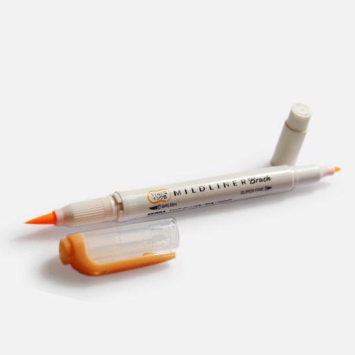 ZEBRA Mildliner Brush Marker Orange