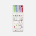 ZEBRA Mildliner Brush Marker Cool Set x 5