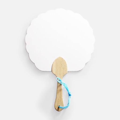 OVJ Paper Fan Plum Blossom Shape 18cm