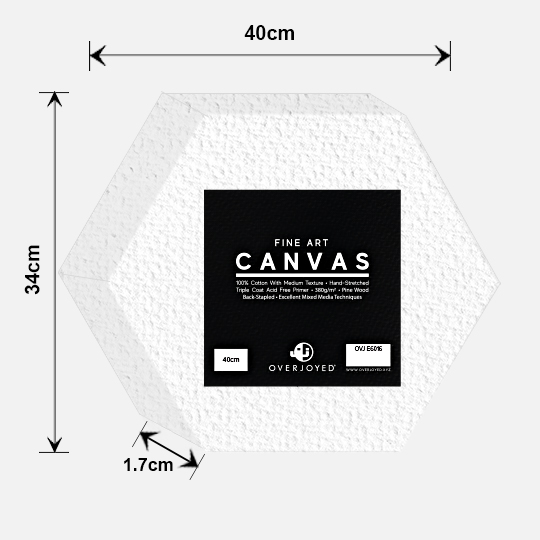OVJ Stretched Cotton Canvas 380gsm Hexagon 40cm