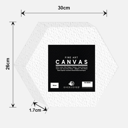 OVJ Stretched Cotton Canvas 380gsm Hexagon 30cm