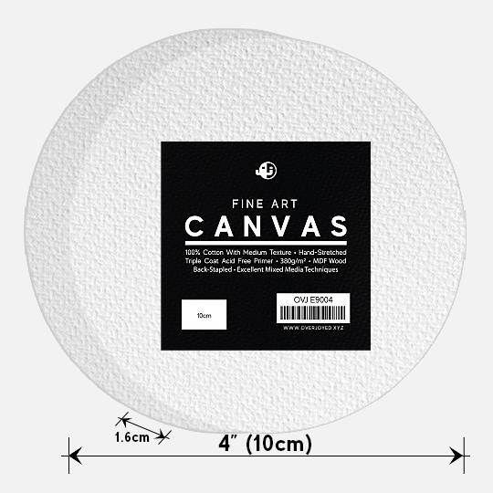 OVJ Stretched Cotton Canvas 380gsm Circle 15mm x 10cm
