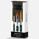 ESCODA Watercolor Synthetic Travel Brush Green Set x 3