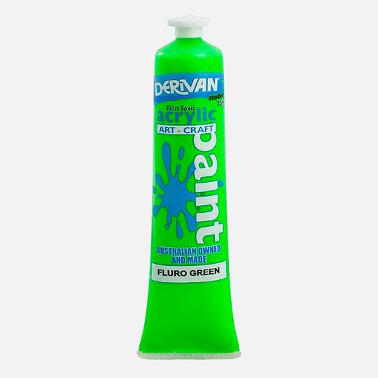 DERIVAN Student Acrylic Paint 75ml Fluorescent Green