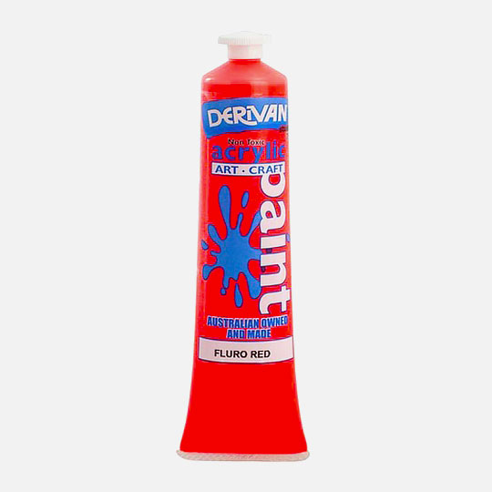 DERIVAN Student Acrylic Paint 75ml Fluorescent Red