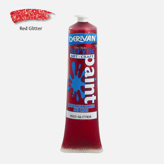 DERIVAN Student Acrylic Paint 75ml Glitter Red