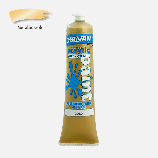 DERIVAN Student Acrylic Paint 75ml Metallic Gold