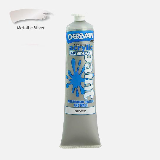DERIVAN Student Acrylic Paint 75ml Metallic Silver