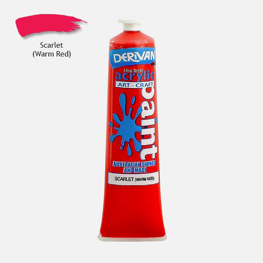 DERIVAN Student Acrylic Paint 75ml Scarlet (Warm)