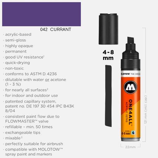 MOLOTOW One4All Acrylic Marker 8mm 042 Currant