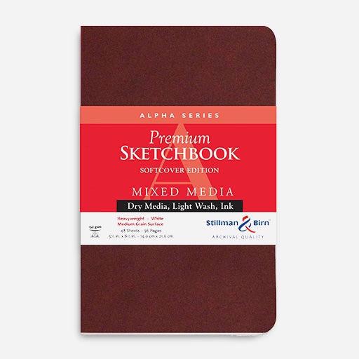 STILLMAN & BIRN Alpha White Paper Softcover Sketchbook 150gsm Portrait 5½” x 8½” x 46