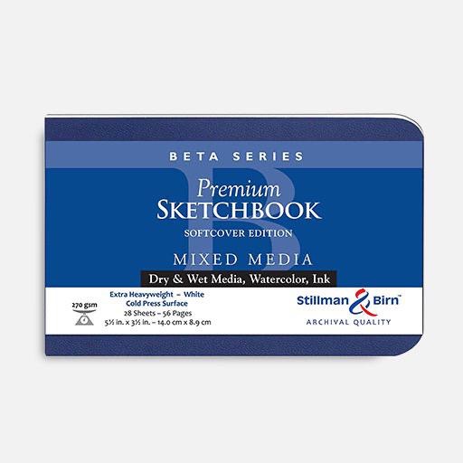 STILLMAN & BIRN Beta White Paper Softcover Sketchbook 270gsm Landscape 5½" x 3½" x 26
