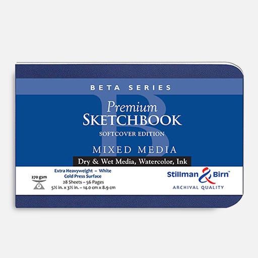 STILLMAN & BIRN Beta White Paper Softcover Sketchbook 270gsm 270gsm Landscape 5½" x 8½" x 28