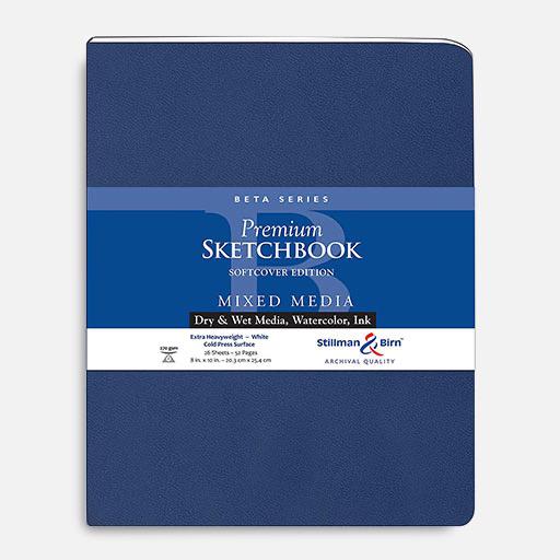 STILLMAN & BIRN Beta White Paper Softcover Sketchbook 270gsm Portrait 8” x 10” x 26
