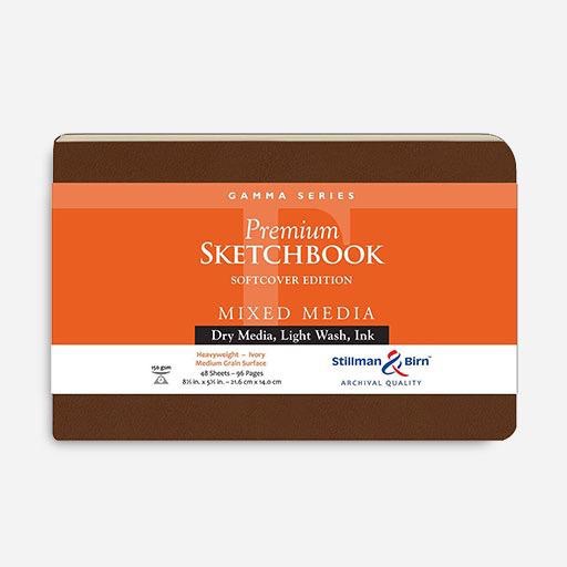 STILLMAN & BIRN Gamma Ivory Paper Softcover Sketchbook 150gsm Landscape 5½ x 8½ x 46