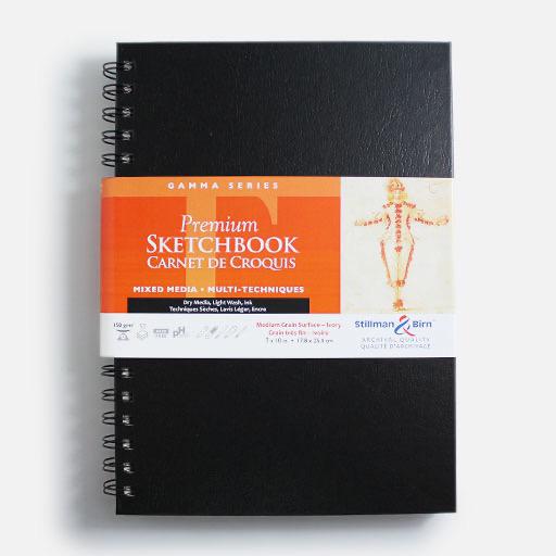 STILLMAN & BIRN Gamma Ivory Paper Spiral Sketchbook 150gsm Portrait 7” x 10” x 50