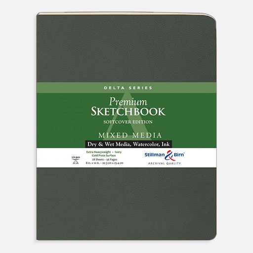 STILLMAN & BIRN Delta Ivory Paper Softcover Sketchbook 270gsm Portrait 8” x 10” x 26